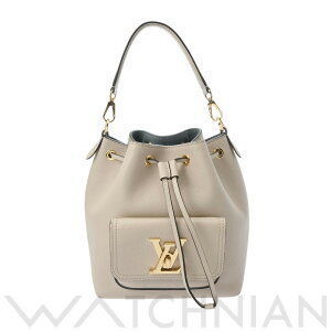 Louis Vuitton Lock Me Bucket NV Greige Calfskin Leather Shoulder Bag